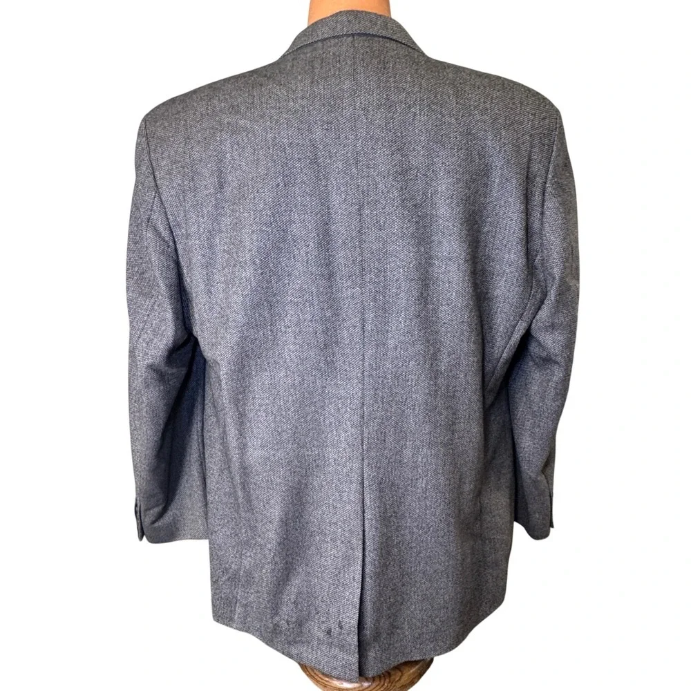 Chaps Ralph Lauren Grey Wool Blazer Sport Coat Made in Canada Two Button Vintage